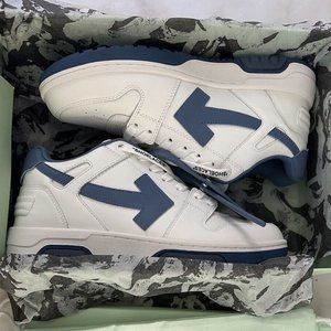 Off White Out of Office Calf Leather White/Blue Navy Color Off-White